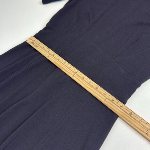 J. Crew Black V-Neck A-Line Midi Dress Size 6 - Picture 5 of 6